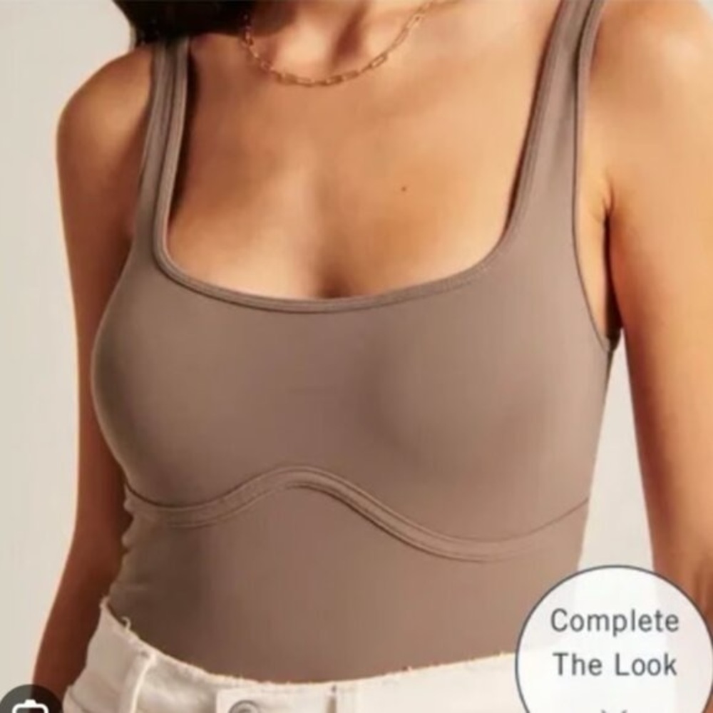 Abercrombie & Fitch Taupe Soft crop top size XL Sleeveless sexy basic neutral